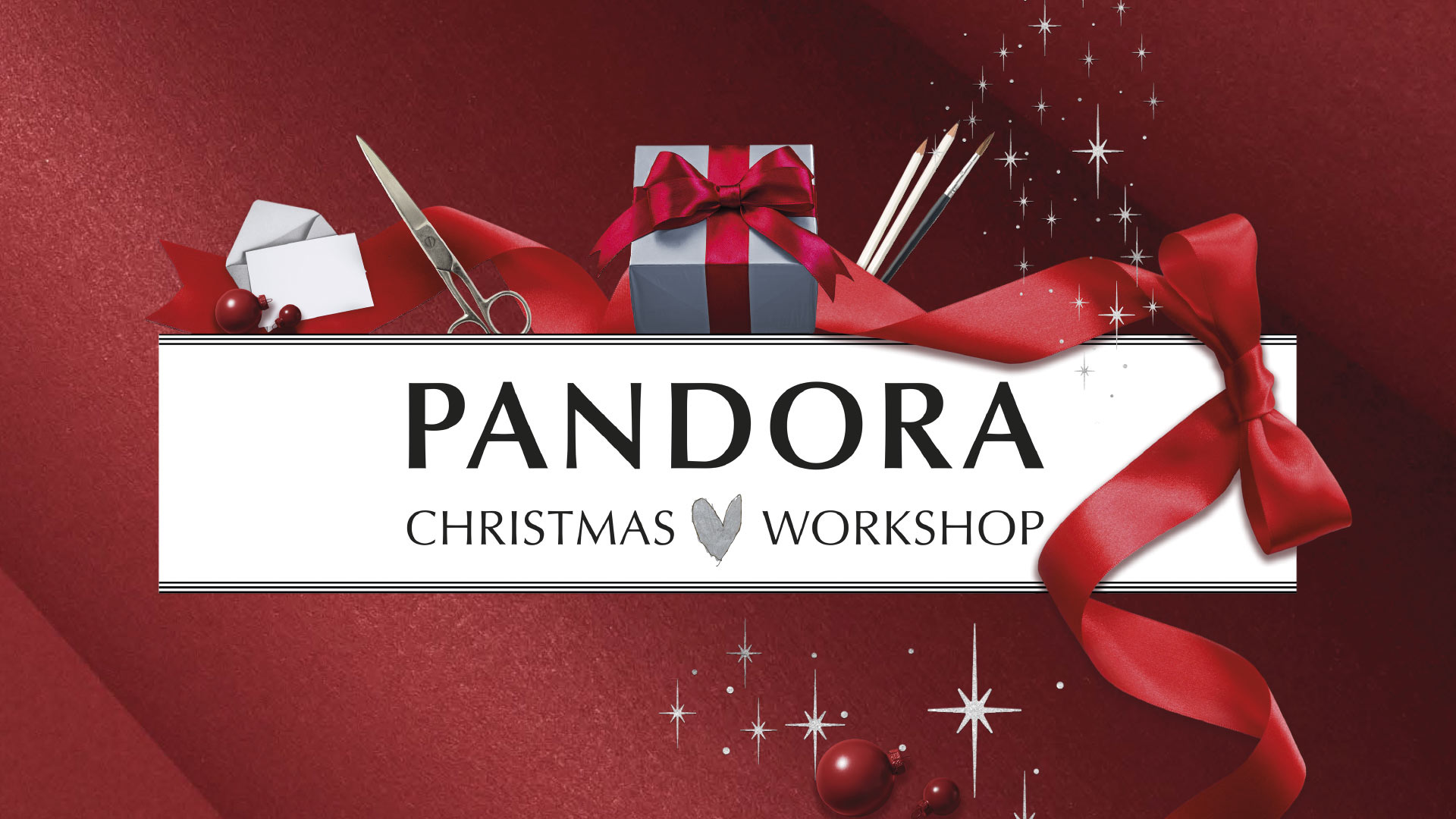 kampagnebillede af logo for Pandora Christmas Workshop